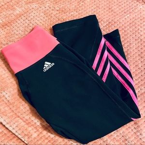 Adidas Hot Pink Stripe Leggings 💖